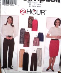 7693 SIMPLICITY 2 HR STRAIGHT SKIRT 3 LENGTHS, PANTS, SHORTS PATTERN 12-18